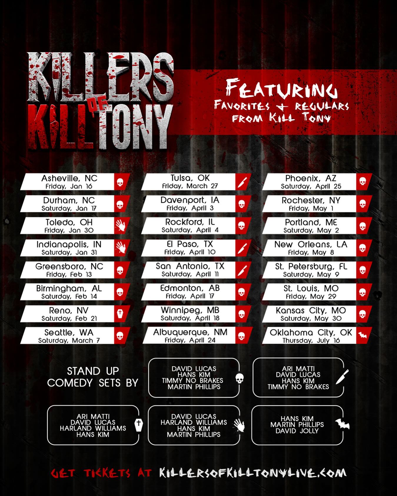 Hans Kim Killers of Kill Tony Tour Poster 2026
